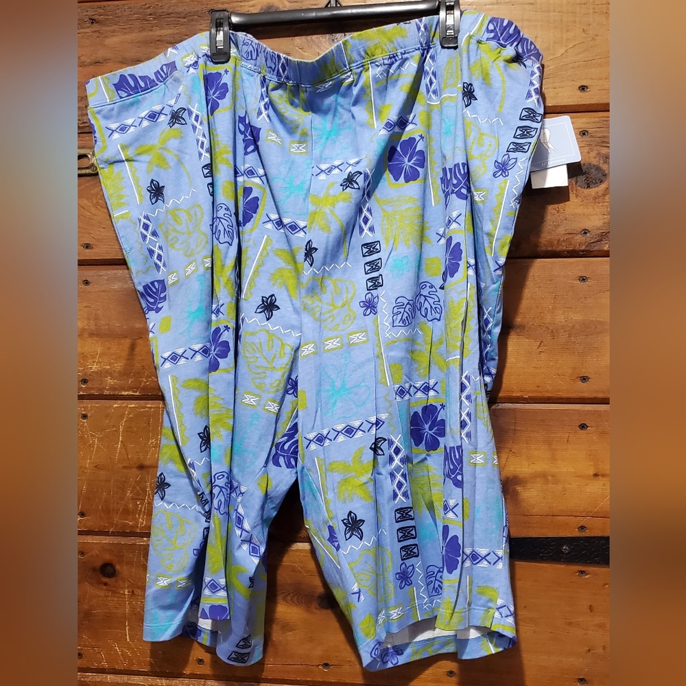 Blue and Yellow Patterned Shorts